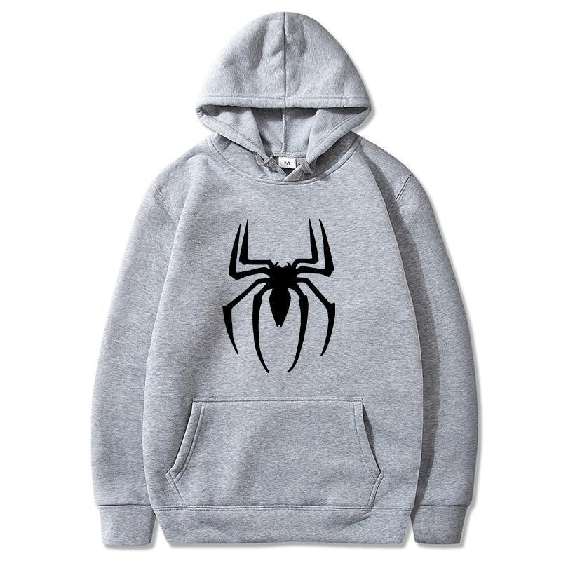 Spider Print Hoodie Streetwear