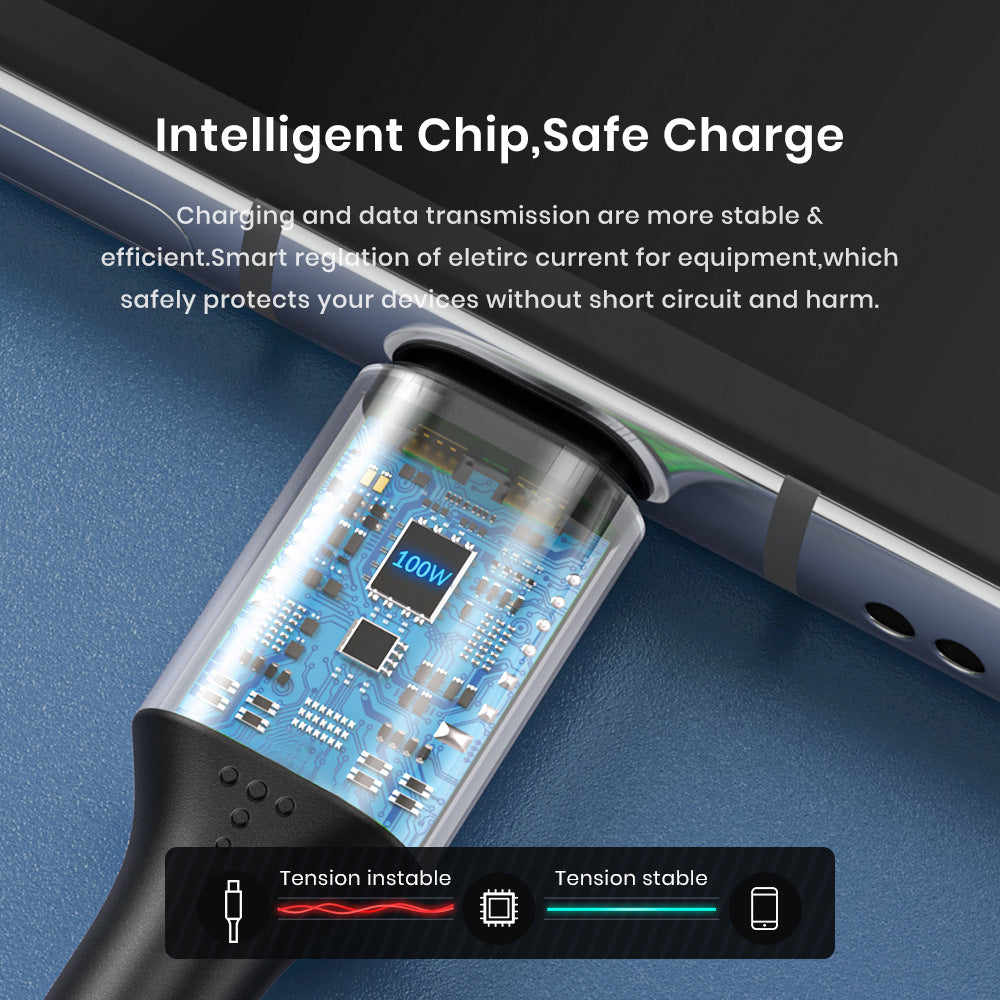 PD100W Fast Charging Data Cable PD-Typec Male To Male