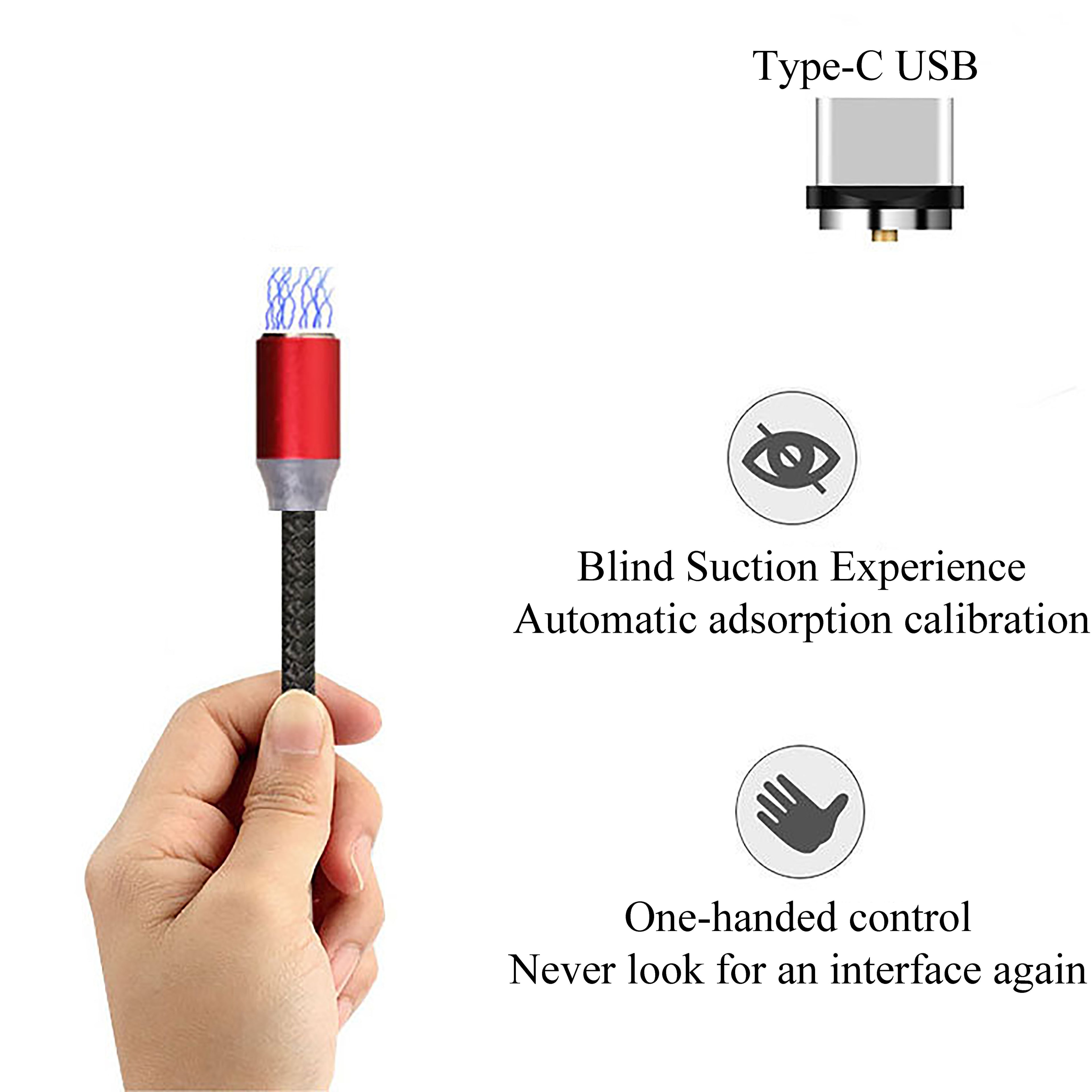 Android/ Iphone Type c Three-in-One Magnetic Suction Head Charging Cable