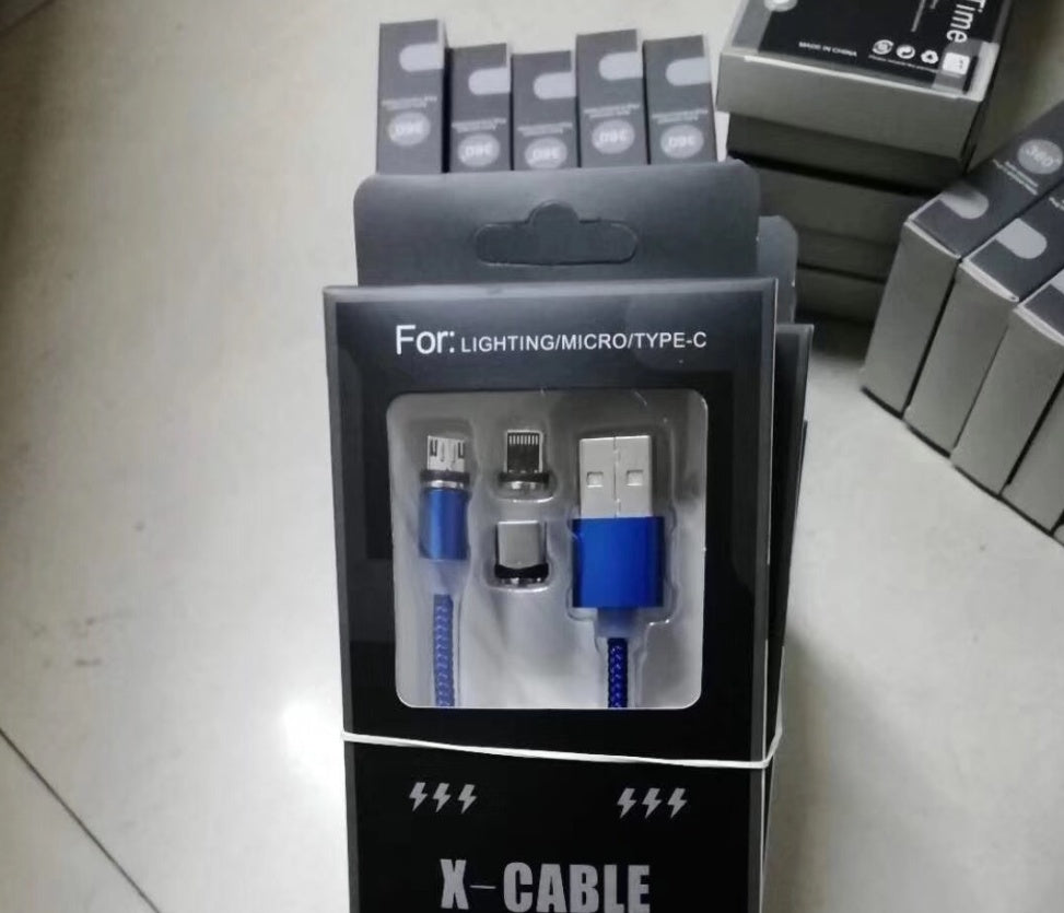 Android/ Iphone Type c Three-in-One Magnetic Suction Head Charging Cable