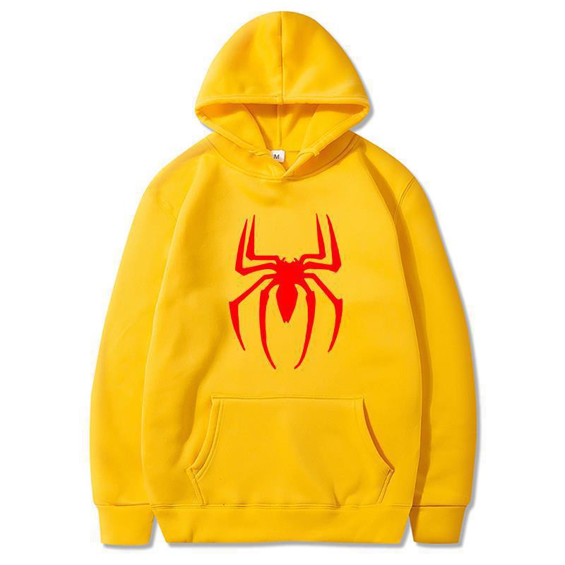 Spider Print Hoodie Streetwear