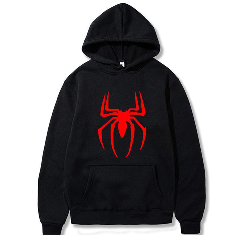 Spider Print Hoodie Streetwear