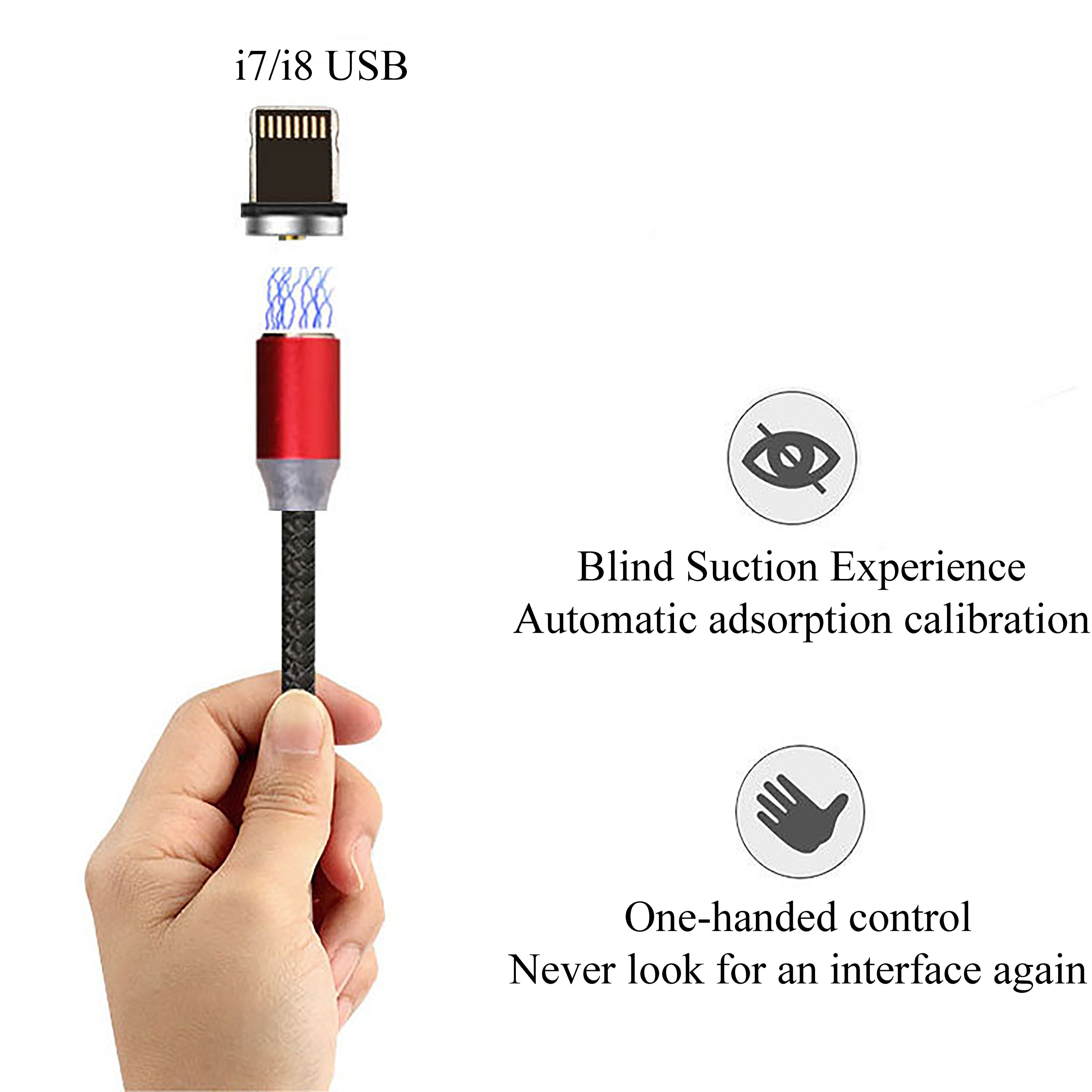 Android/ Iphone Type c Three-in-One Magnetic Suction Head Charging Cable