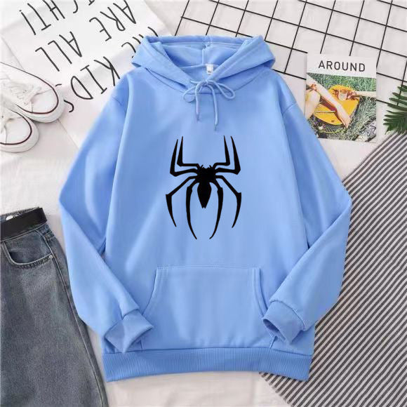 Spider Print Hoodie Streetwear