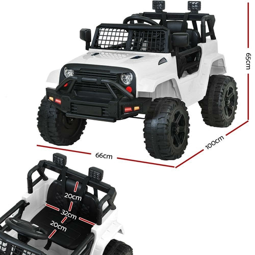 Rigo Kids Electric Ride On Car Jeep Toy Cars Remote 12V White