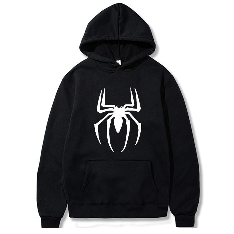Spider Print Hoodie Streetwear