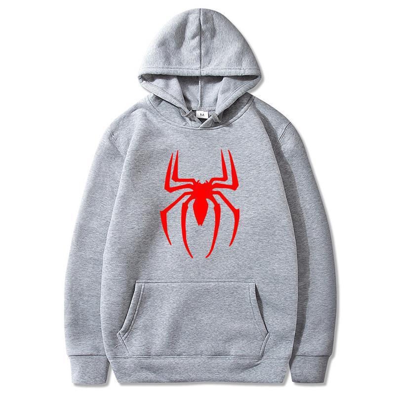 Spider Print Hoodie Streetwear
