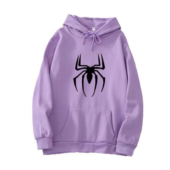 Spider Print Hoodie Streetwear